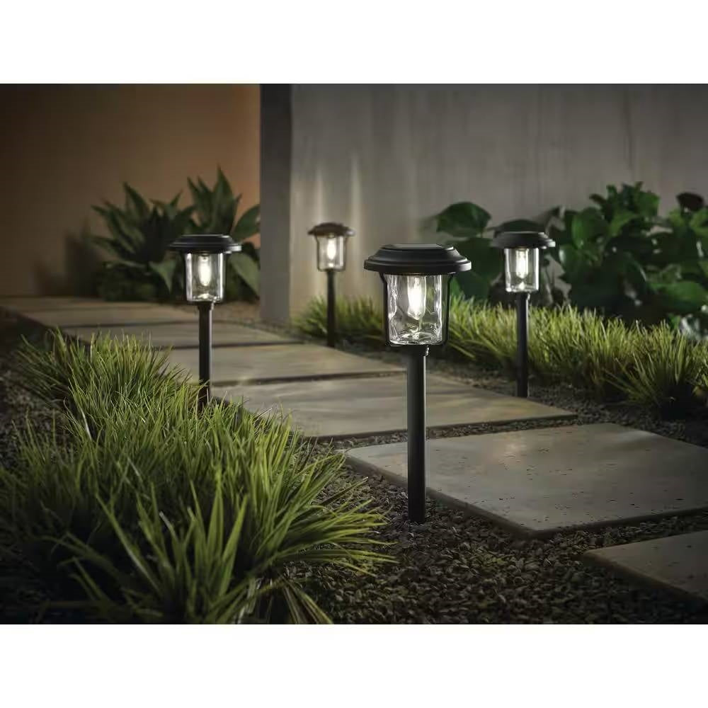 4 Pack - Solar LED Light Set - Outdoor Path Lighting in Black — Chic Home-Decor