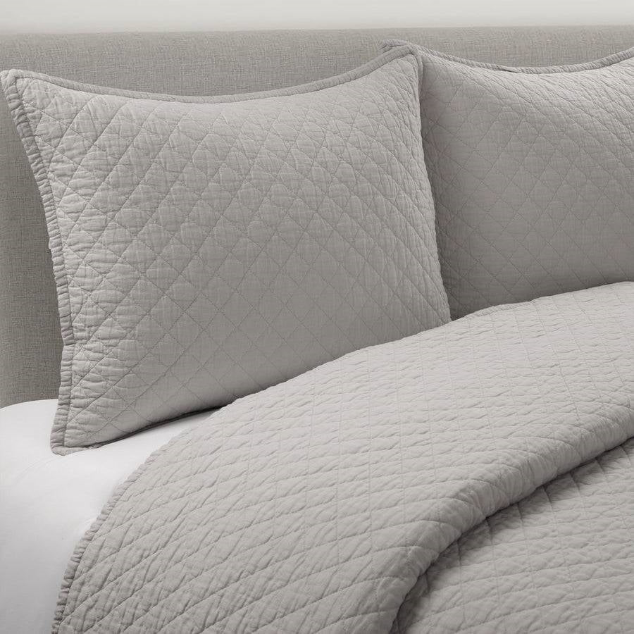 King/CAL King Lightweight Cotton Linen Grey Reversible 3-PC Quilt Set — Chic Home-Decor
