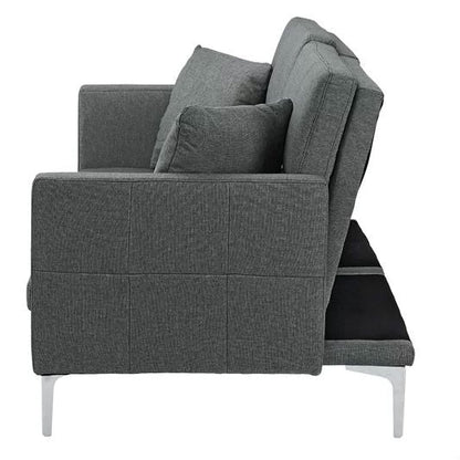 Grey Linen Split-Back Modern Sleeper Sofa Couch