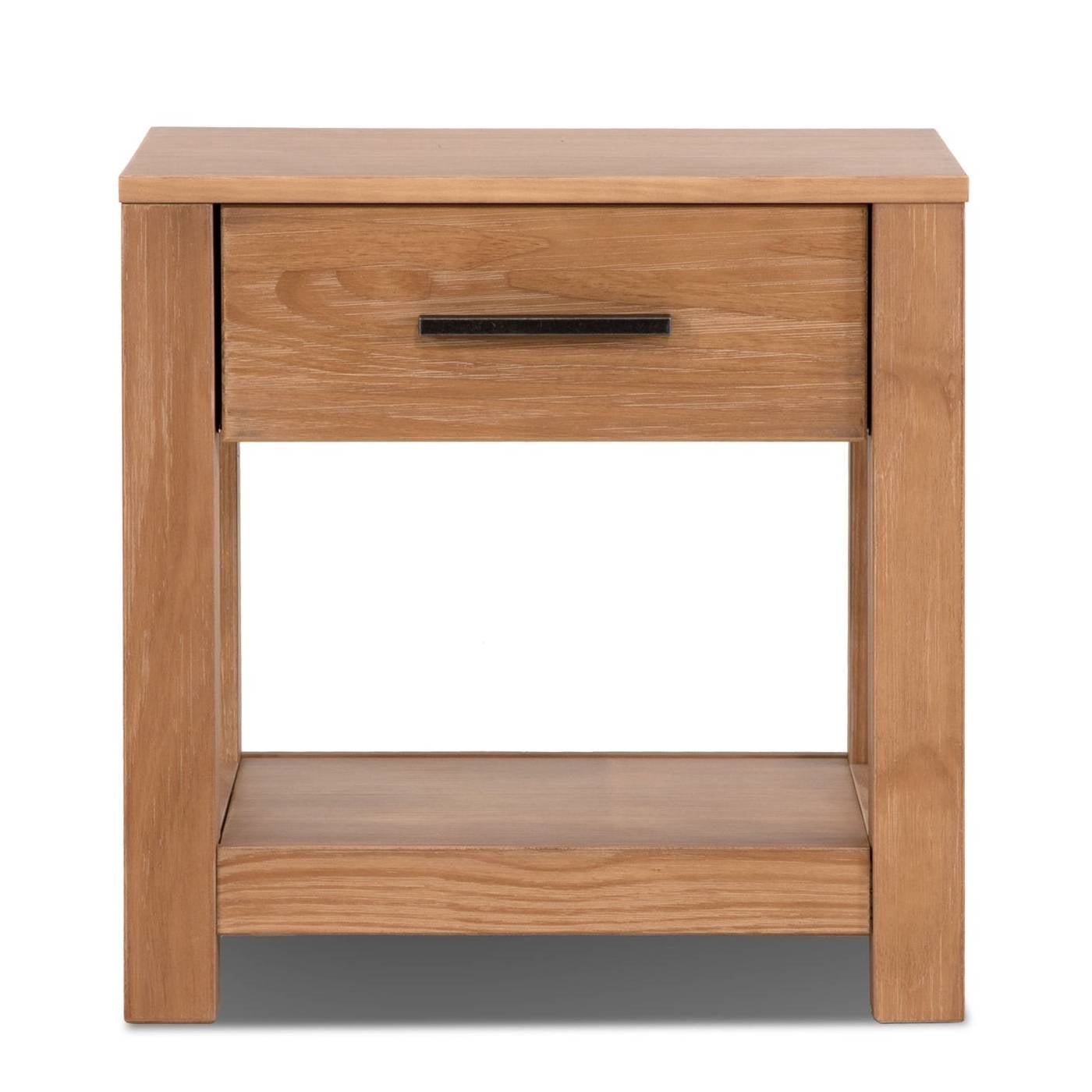 Farmhouse Traditional Rustic Pine Wood 1-Drawer Nightstand Bedside Table — Chic Home-Decor