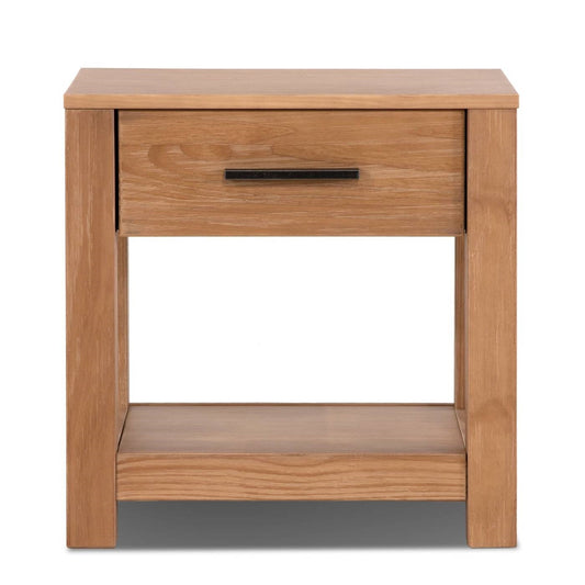 Farmhouse Traditional Rustic Pine Wood 1-Drawer Nightstand Bedside Table — Chic Home-Decor