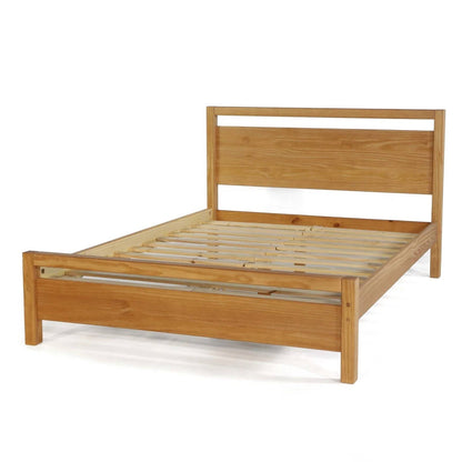 Queen Modern Farmhouse Solid Wood Platform Bed Frame with Headboard Footboard