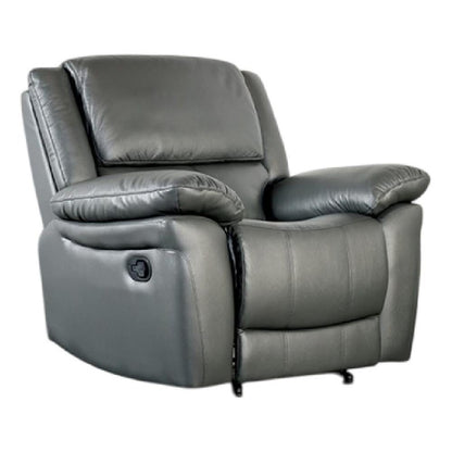 Larus Manual Recliner Chair, Pillow Top Arms, Off White Leather Match
