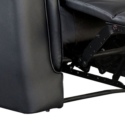 Lenne Manual Recliner Chair, Flared Padded Arms, Black Leather Match