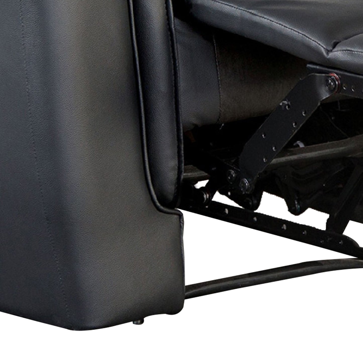 Lenne Manual Recliner Chair, Flared Padded Arms, Black Leather Match