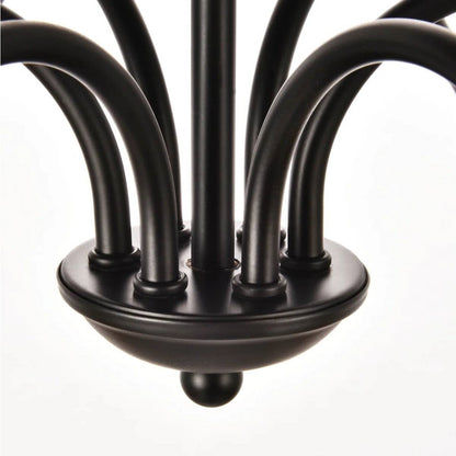 42-inch Traditional 6-Light Dimmable Chandelier in Matte Black Finish