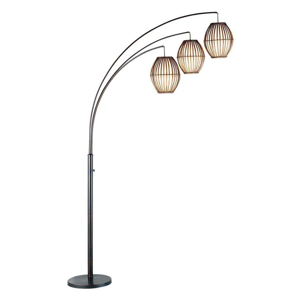 Modern Mid-Century Bohemian 82-inch Arch Floor Lamp with 3 Barrel Lights — Chic Home-Decor
