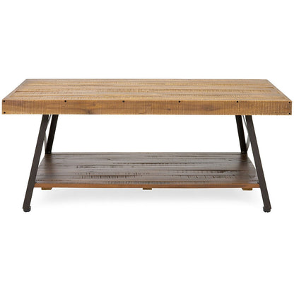 Modern Classic Industrial Chic Reclaimed Wood and Metal Coffee Table