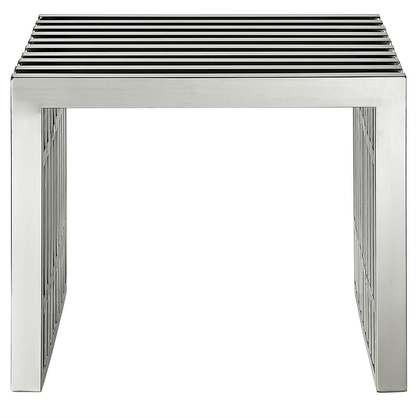 Mid-Century Modern Stainless Steel Accent Bench