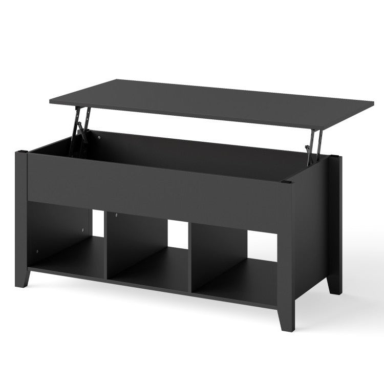 Modern Black Wooden Lift Top Coffee Table — Chic Home-Decor