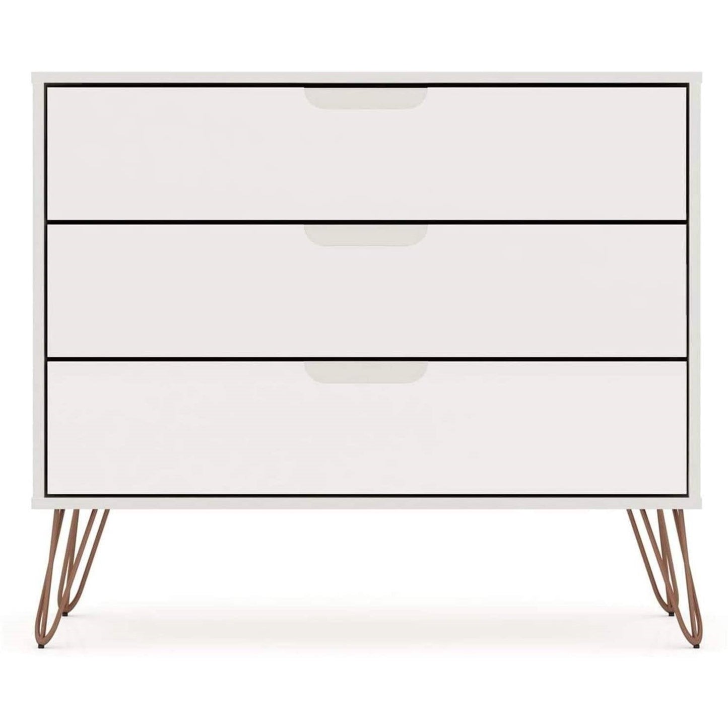 Modern Scandinavian Style Bedroom 3-Drawer Dresser in Off-White Finish — Chic Home-Decor