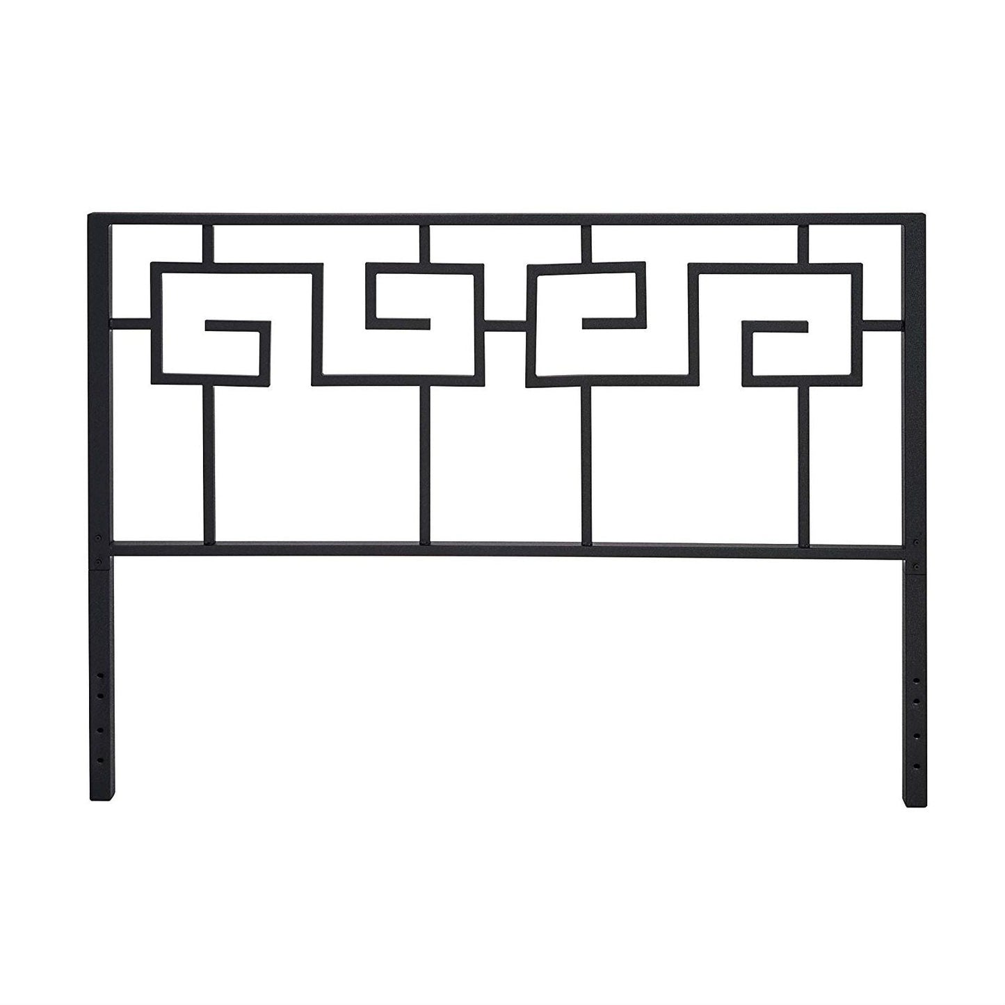 Full size Modern Meander Greek Key Style Headboard in Black Metal Finish