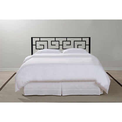 Full size Modern Meander Greek Key Style Headboard in Black Metal Finish