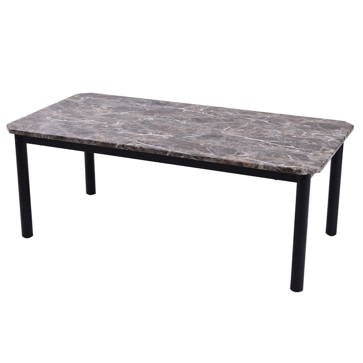 3-Piece Coffee Table and End Table Set with Faux Marble Top