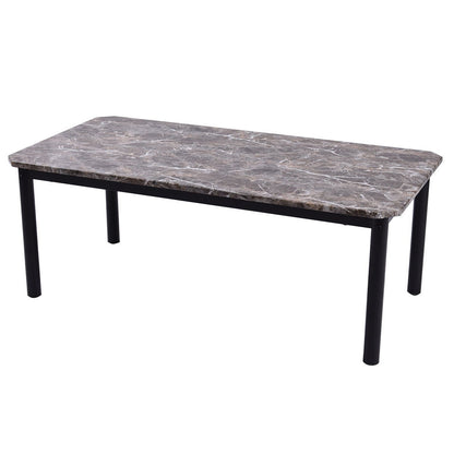 3-Piece Coffee Table and End Table Set with Faux Marble Top