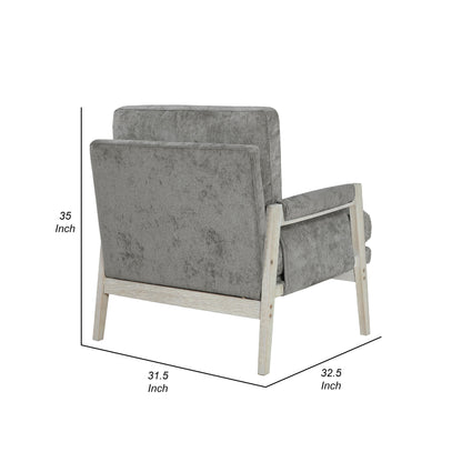Mao Accent Armchair, Removable Cushion Cover, Brownish Gray Chenille