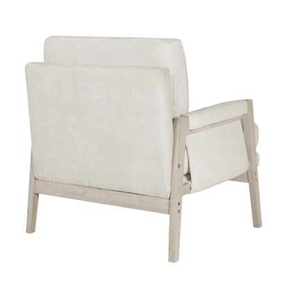 Mao Accent Armchair, Removable Cushion Cover, Soft Ivory Chenille