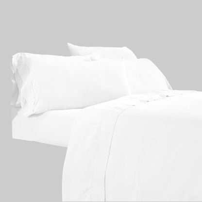 Minka 4 Piece Twin Bed Sheet Set, Soft Antimicrobial Microfiber, White