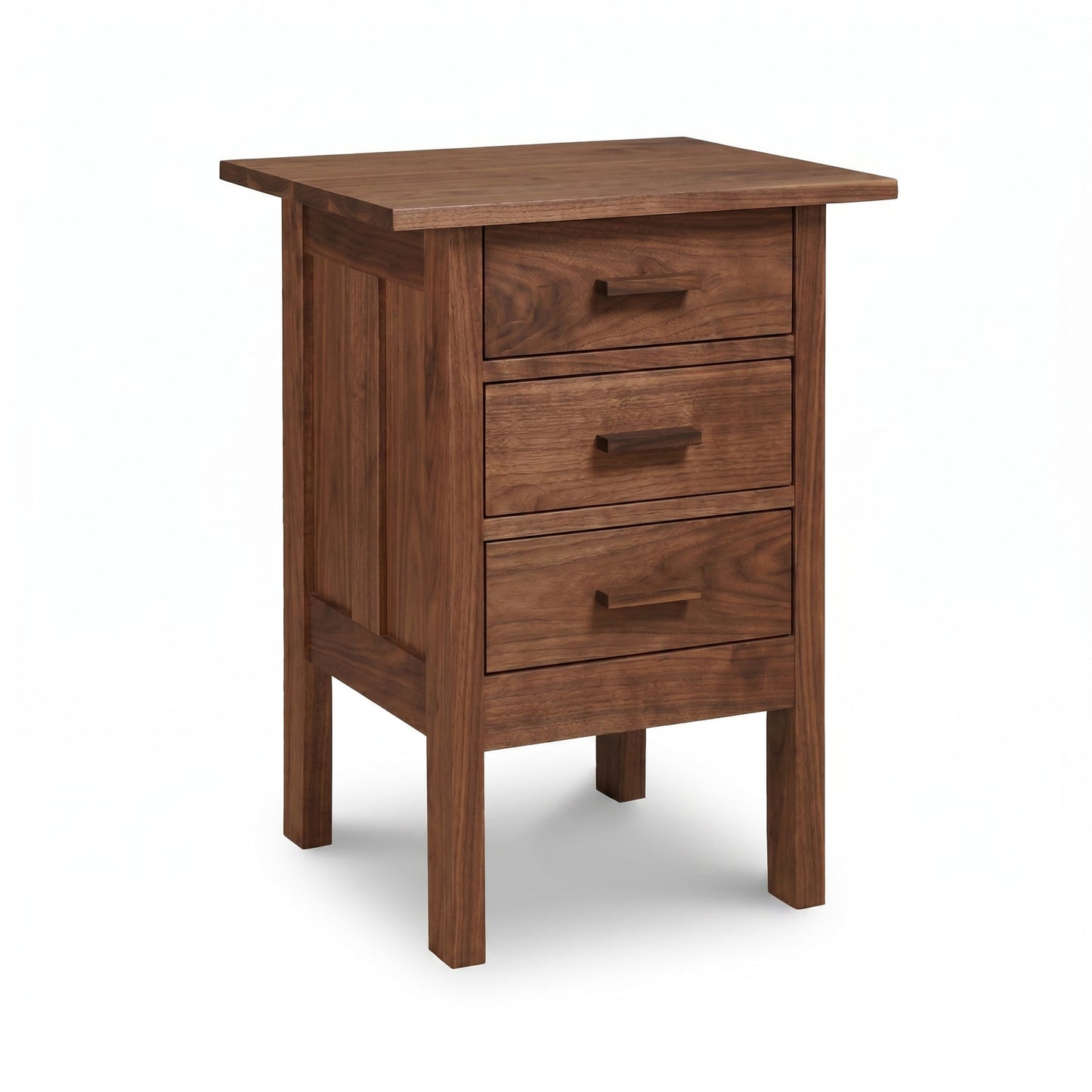 Contemporary Solid Wood Night Stand With Jewelry Drawers, White