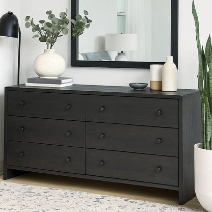 Moko 40 x 40 Dresser Mirror, Square Shape, Modern Style, Black Finished Frame