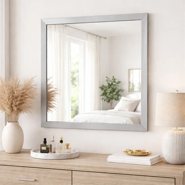 Moko 40 x 40 Dresser Mirror, Square, Modern Style, Gray Finished Frame