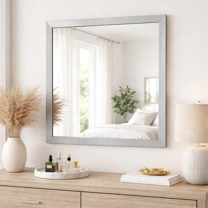 Moko 40 x 40 Dresser Mirror, Square, Modern Style, Gray Finished Frame