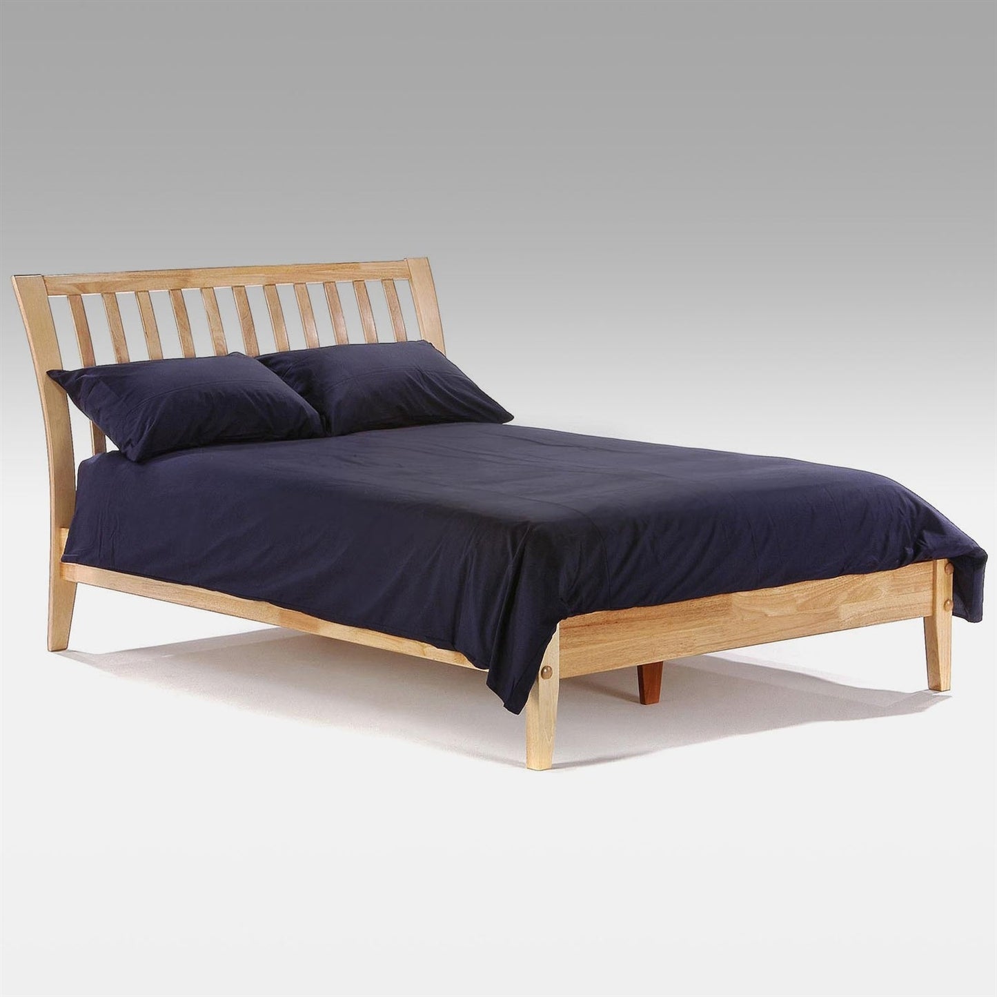 Twin XL Wood Platform Bed Frame with Headboard in Natural Finish