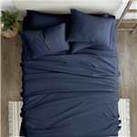 Full Navy Blue 6-Piece Soft Wrinkle Resistant Microfiber/Polyester Sheet Set — Chic Home-Decor
