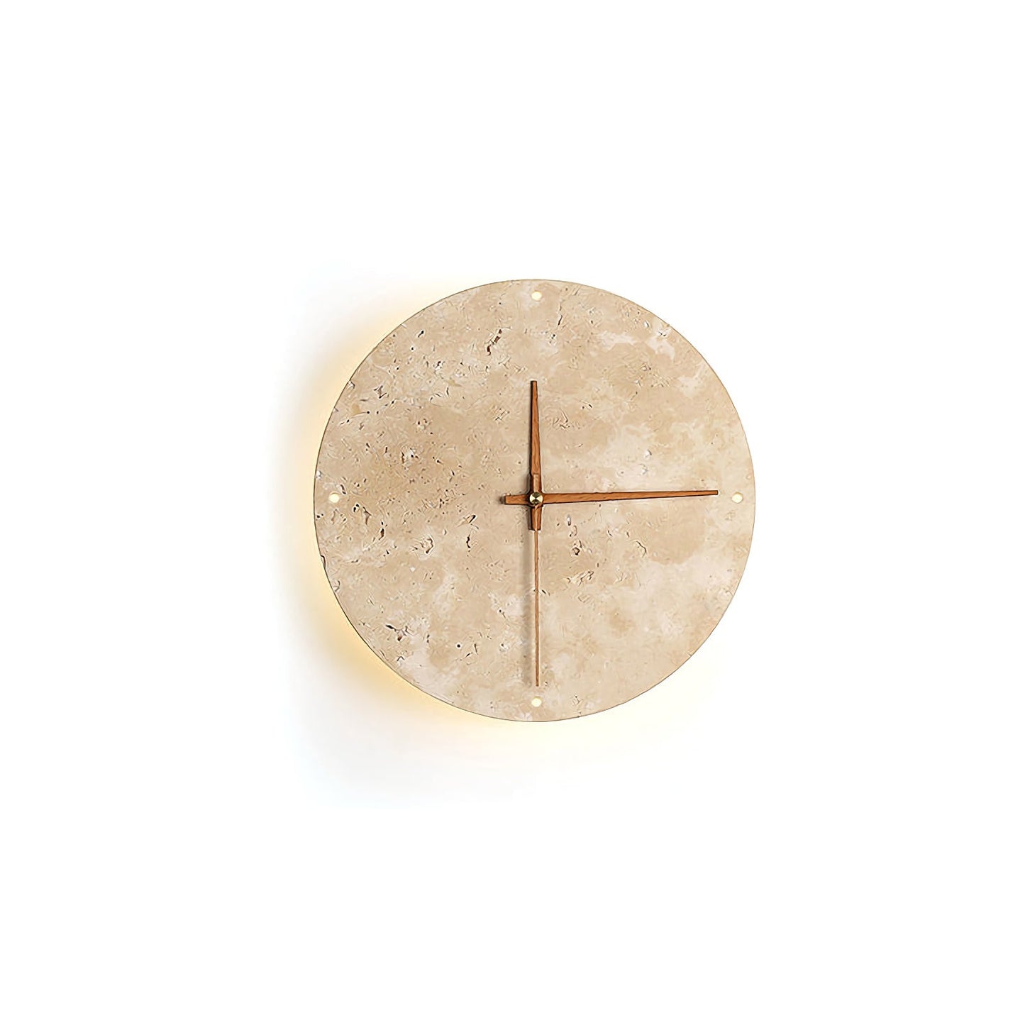 Natural Stone Wall Clock with Lamp