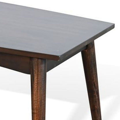Neva Coffee Table, 48 Inch Rectangular, Dark Brown Solid Wood