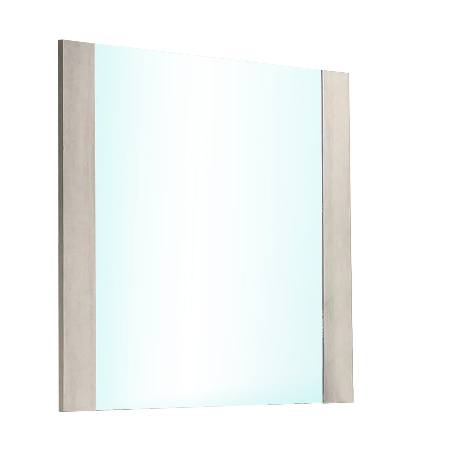 Nomi Dresser Mirror, 44 Inch White Wash Rectangular Wood Frame