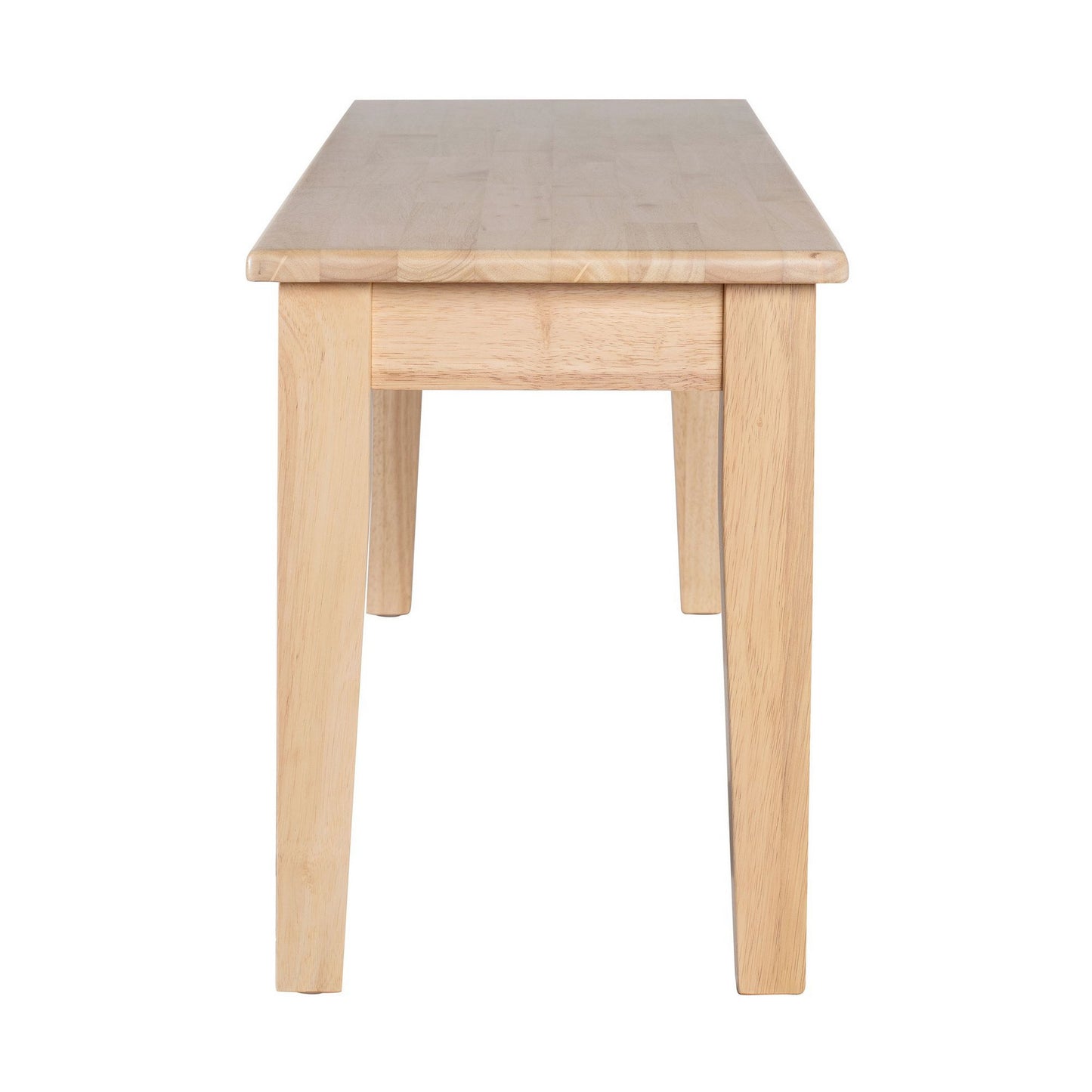 Nova Dining Bench, Shaker Style, Blonde Oak Brown Rubberwood, 44 Inch