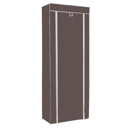 10 Tier Shoe Rack Brown Portable Closet Wardrobe Shelving Unit Fabric Cover