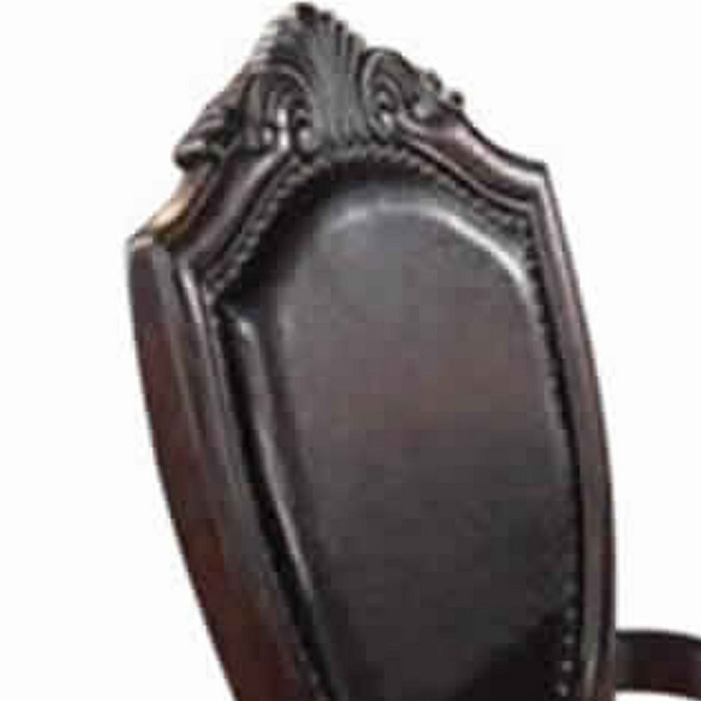 Traditional Rubber Wood Royal Arm Chair Set Of 2 Brown