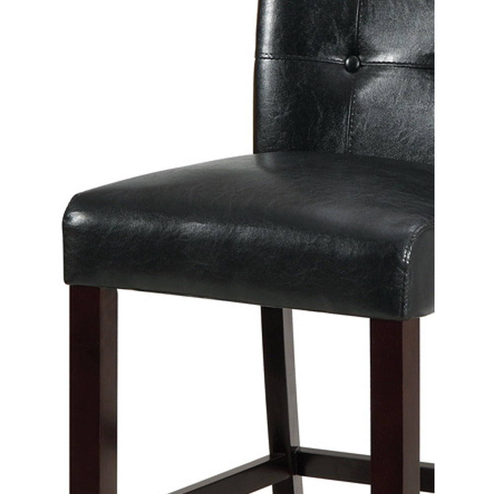 Wood & Polyurethane High Chair, Black & Brown, Set of 2