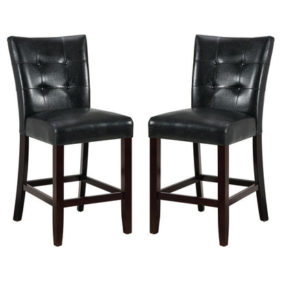 Wood & Polyurethane High Chair, Black & Brown, Set of 2