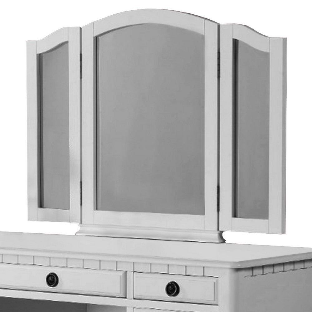 Wooden Vanity Set With Stool White