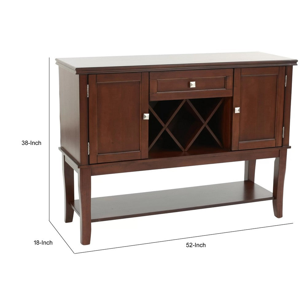 Chicly Styled Rubber Wood Server, Brown
