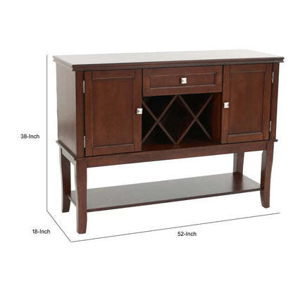 Chicly Styled Rubber Wood Server, Brown