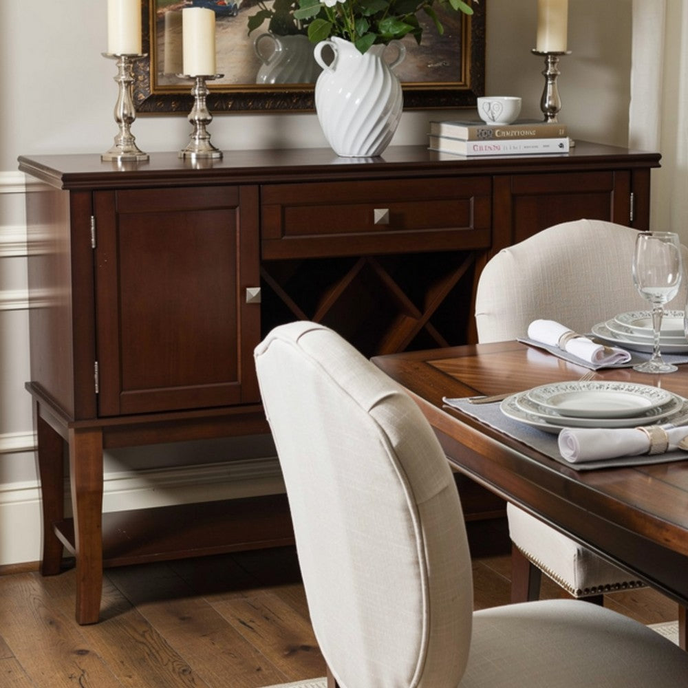 Chicly Styled Rubber Wood Server, Brown
