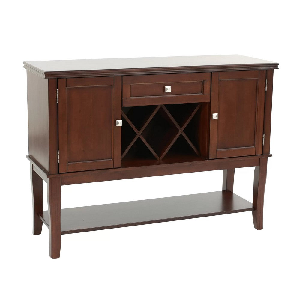 Chicly Styled Rubber Wood Server, Brown