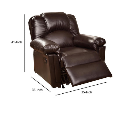 Bonded Leather Rocker/Recliner, Brown