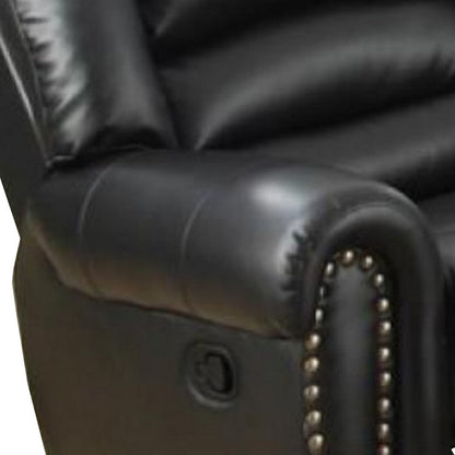 Immense Relief Bonded Leather & Plywood Recliner/Glider, Black