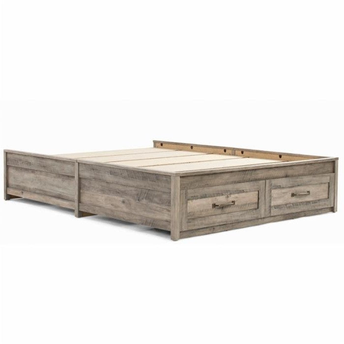 FarmHome Platform Bed Frame with Storage Drawers - Queen Size — Chic Home-Decor