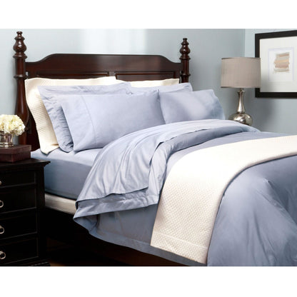 Queen 400-Thread Count Egyptian Cotton Sheet Set in Smokey Blue