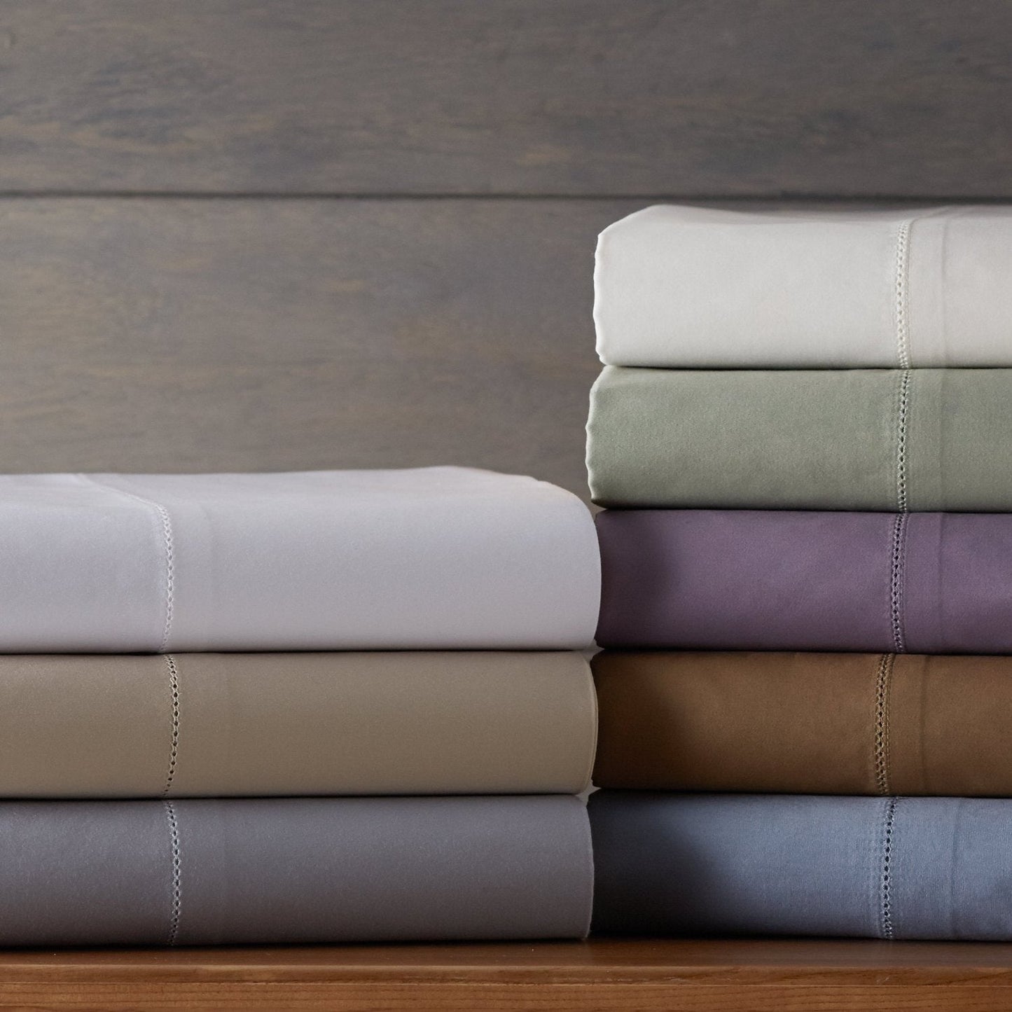 Queen 400-Thread Count Egyptian Cotton Sheet Set in Smokey Blue