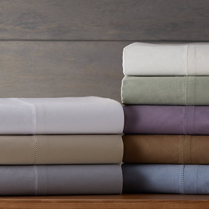 Queen 400-Thread Count Egyptian Cotton Sheet Set in Smokey Blue