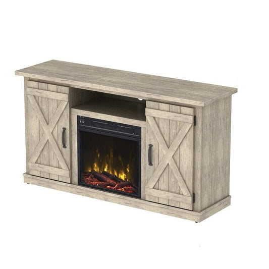 FarmHouse Rustic Pine TV Entertainment Electric Fireplace — Chic Home-Decor