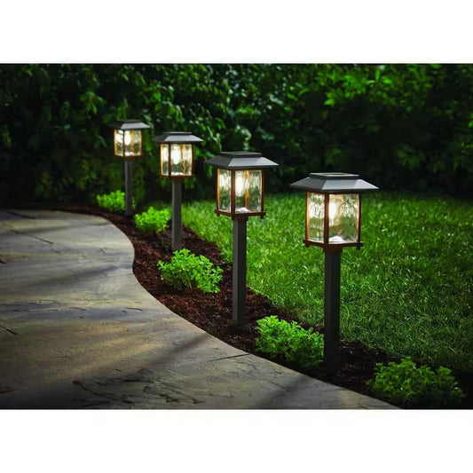 4 Pack - Bronze Gold Solar LED Light Set - Outdoor Path Yard Lighting — Chic Home-Decor