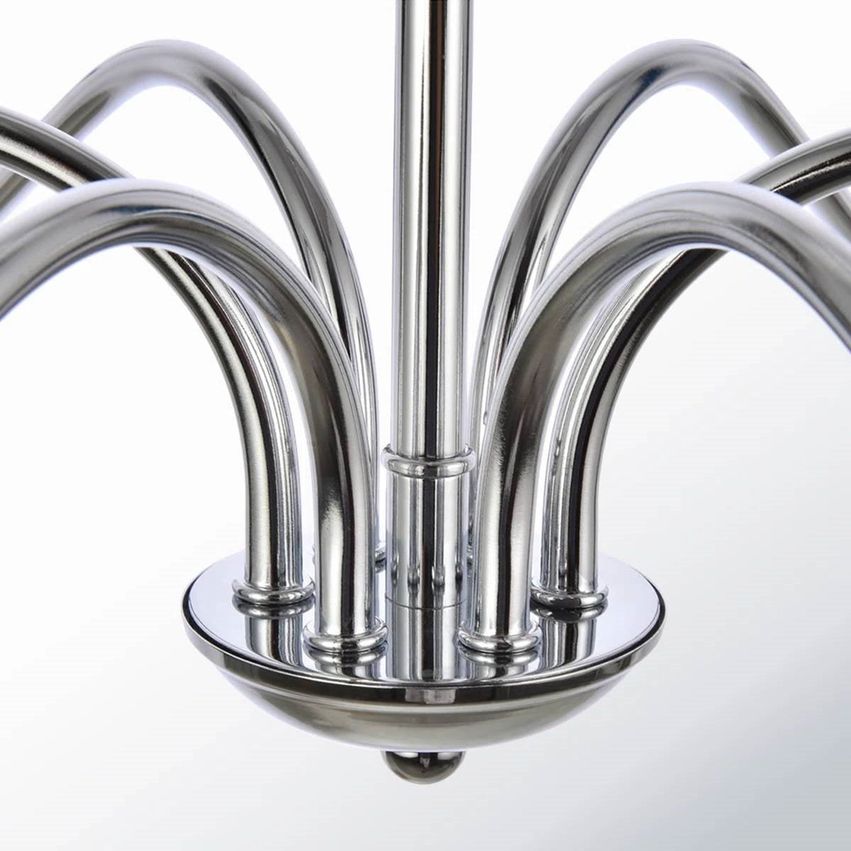 30-inch Classic 6-Light Dimmable Chandelier in Polished Nickel Finish
